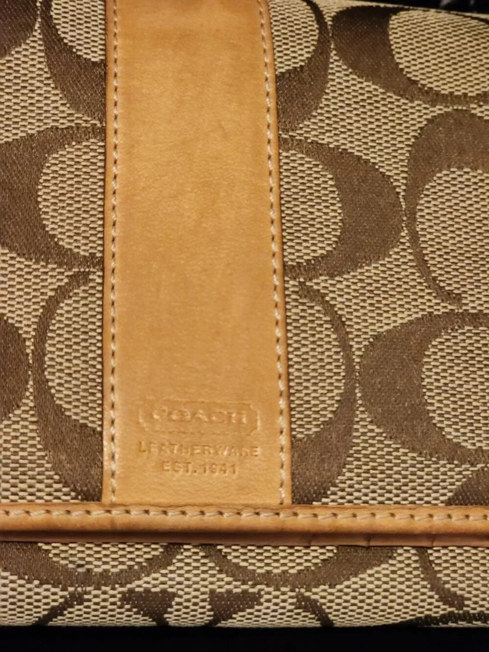 Coach Signature Canvas & Leather Wallet – Tan/Brown